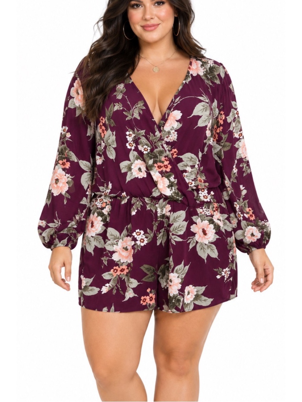 Charlotte Russe purple floral romper size 2x